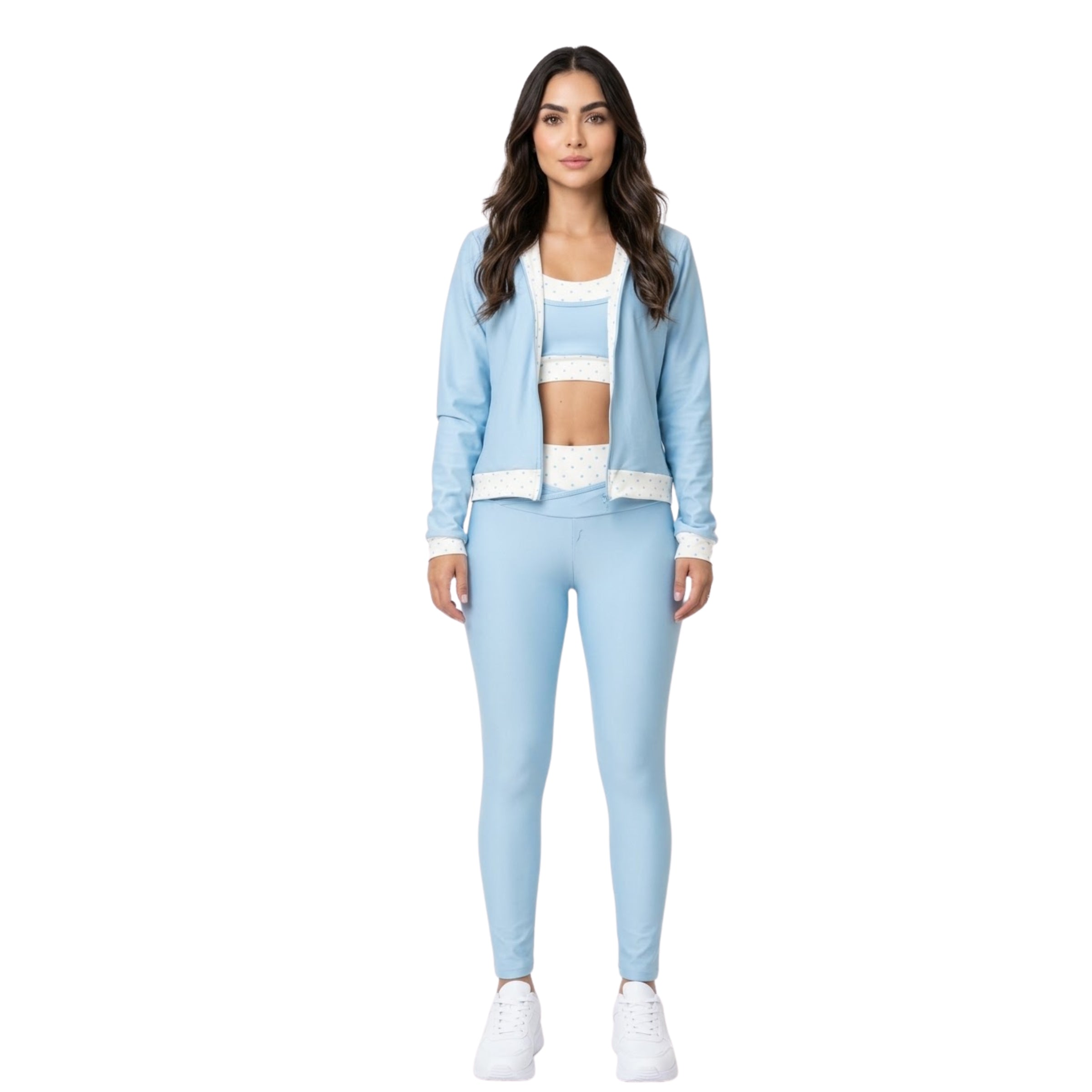 BABY BLUE SPOTTED SPORTS TRIO