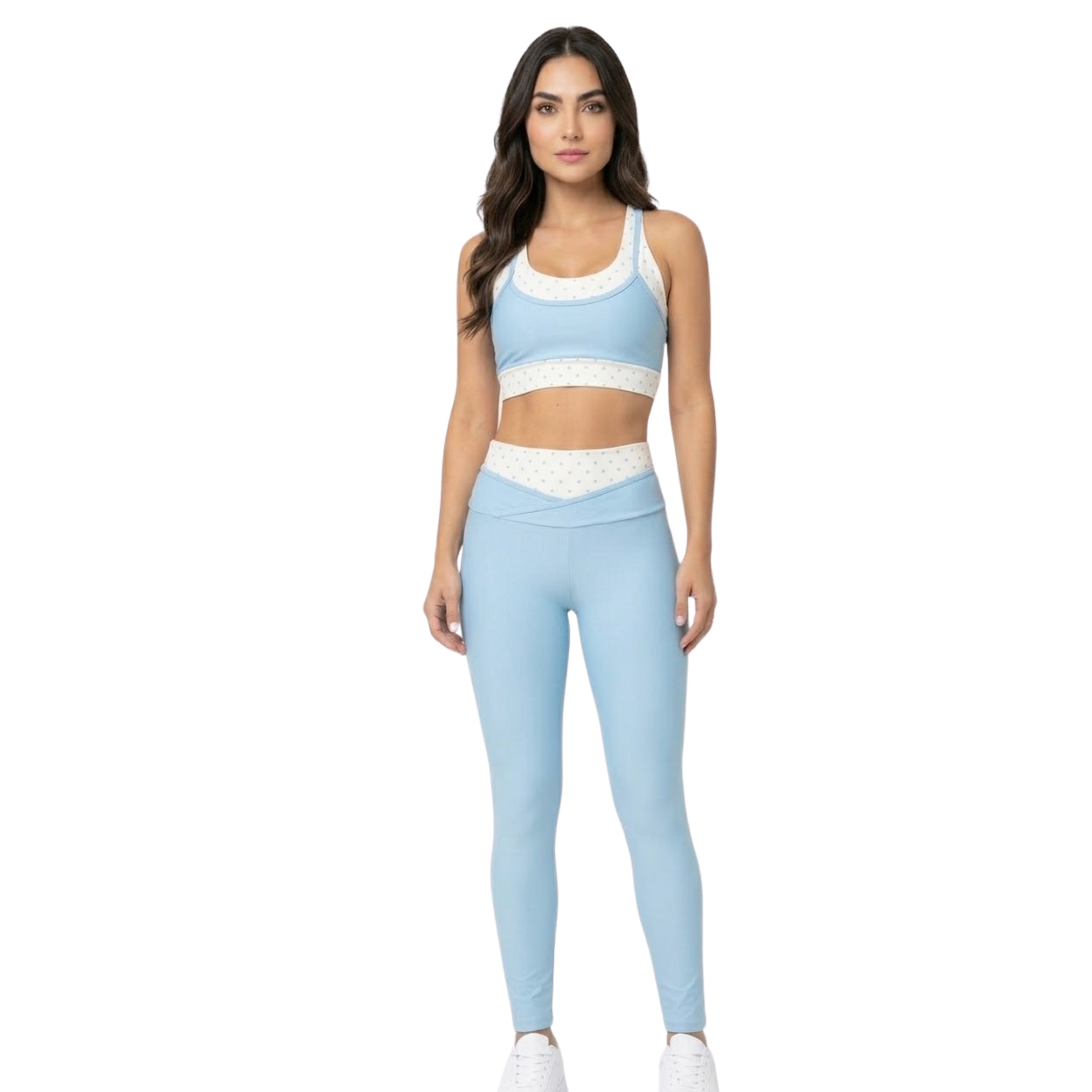 BABY BLUE SPOTTED SPORTS TRIO