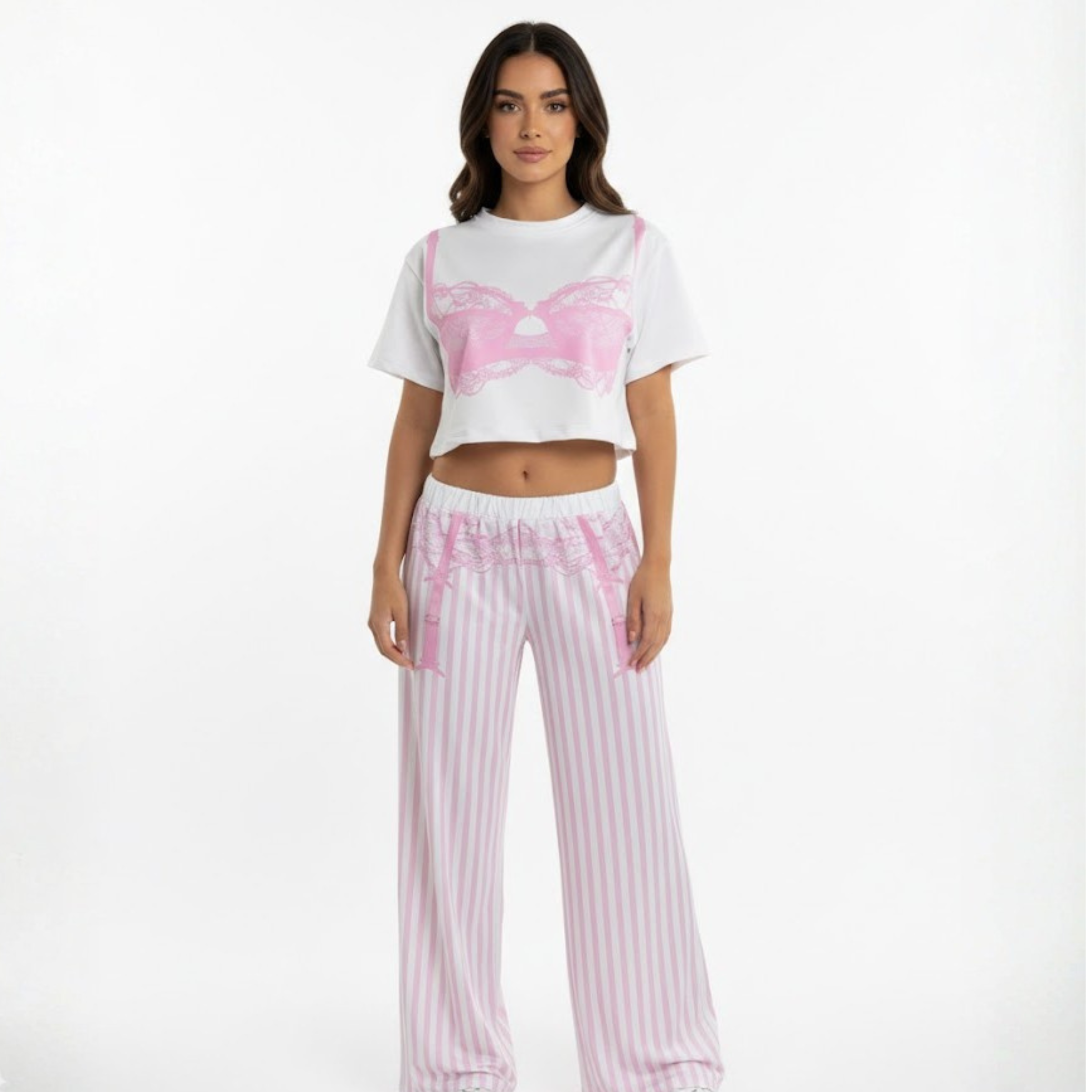 PINK BRALETTE PAJAMAS