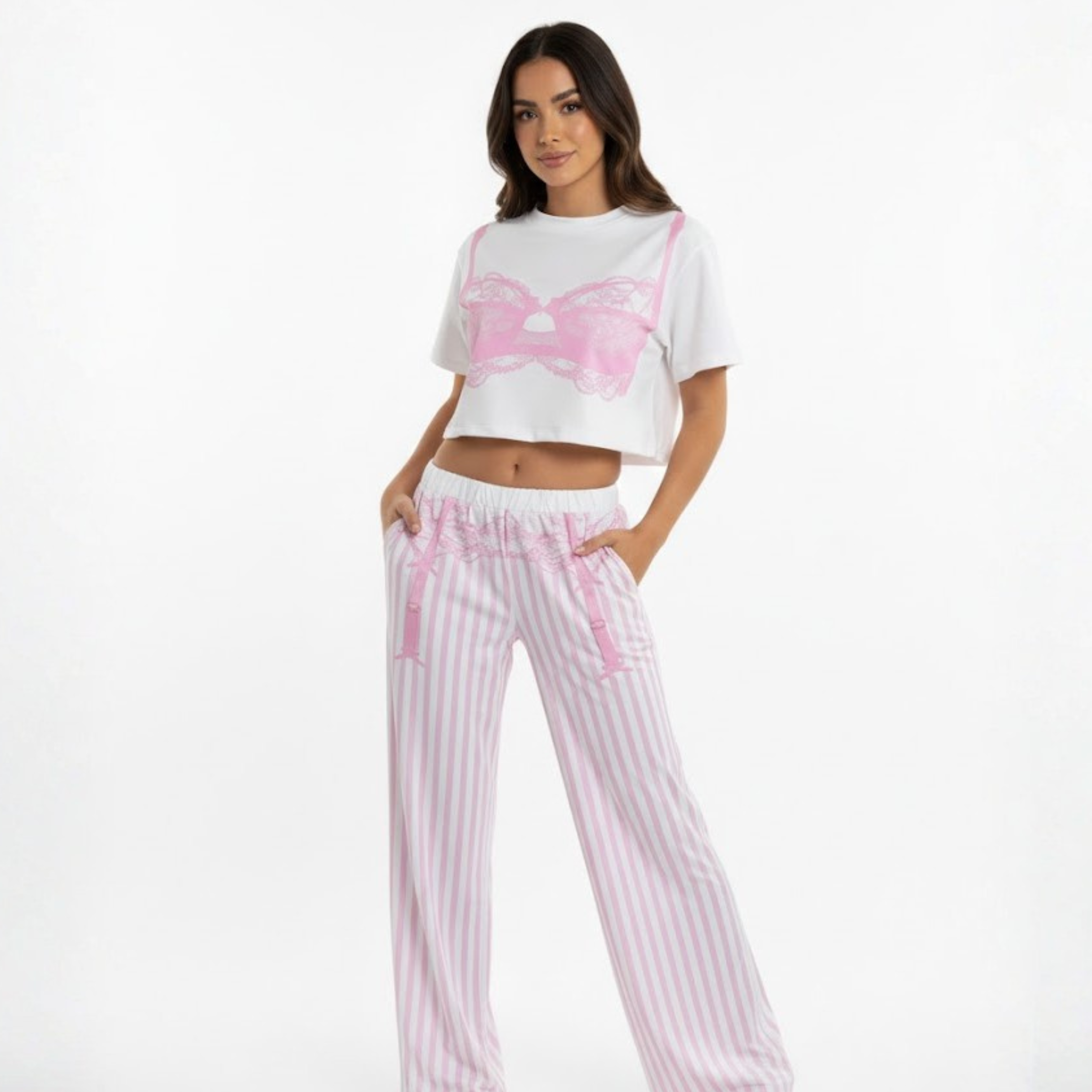 PINK BRALETTE PAJAMAS
