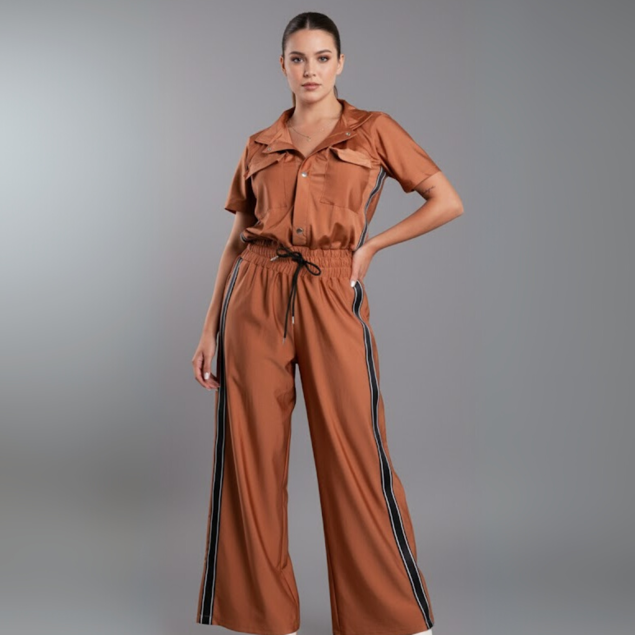 JUMPSUIT WITH ELASTICATED CUFFS