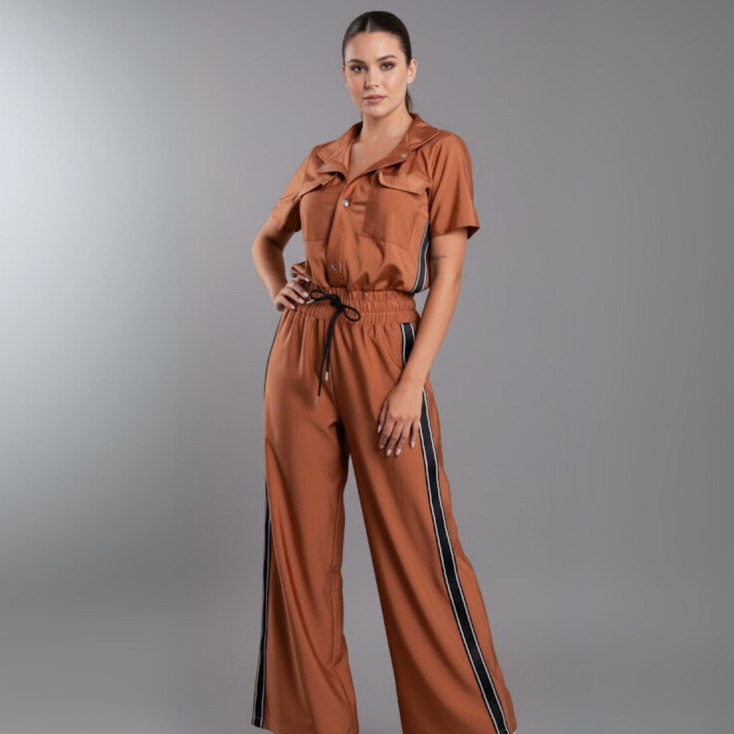 JUMPSUIT WITH ELASTICATED CUFFS