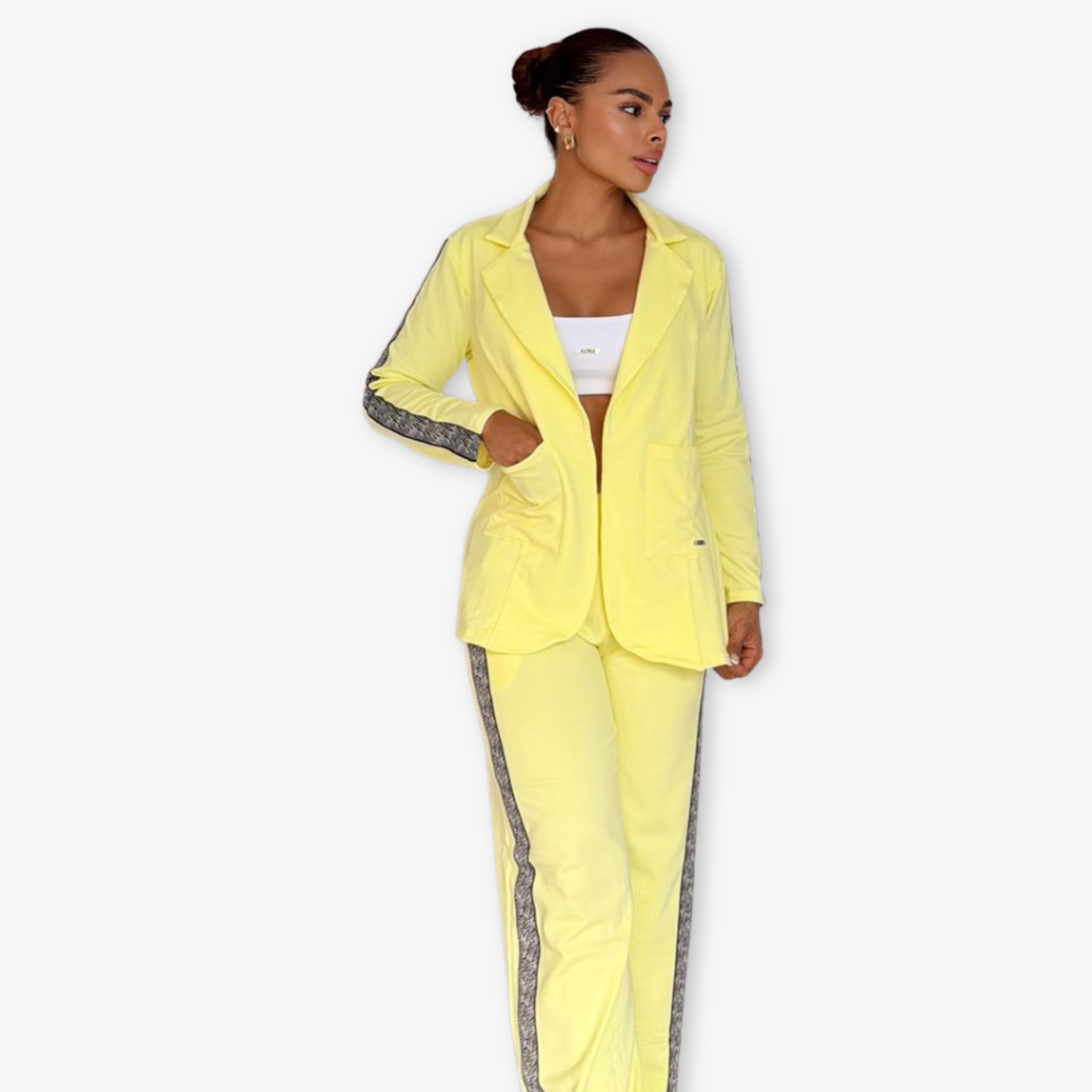 YELLOW CASUAL-CHIC BLAZER SET