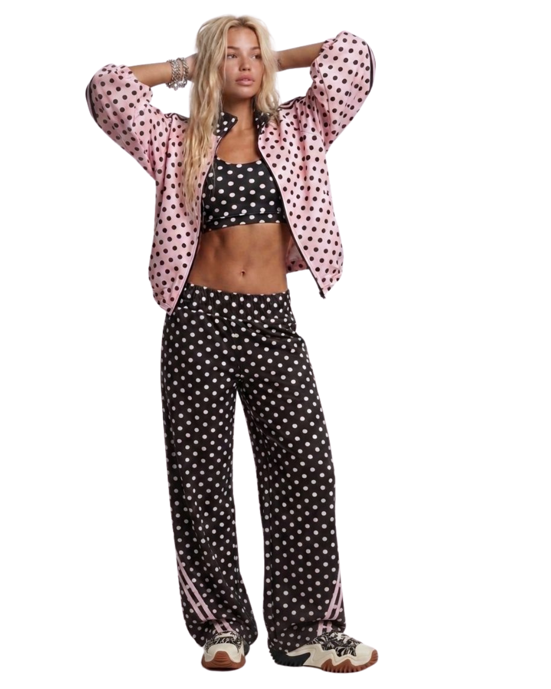 SET VIAJERO LUNARES ROSADO