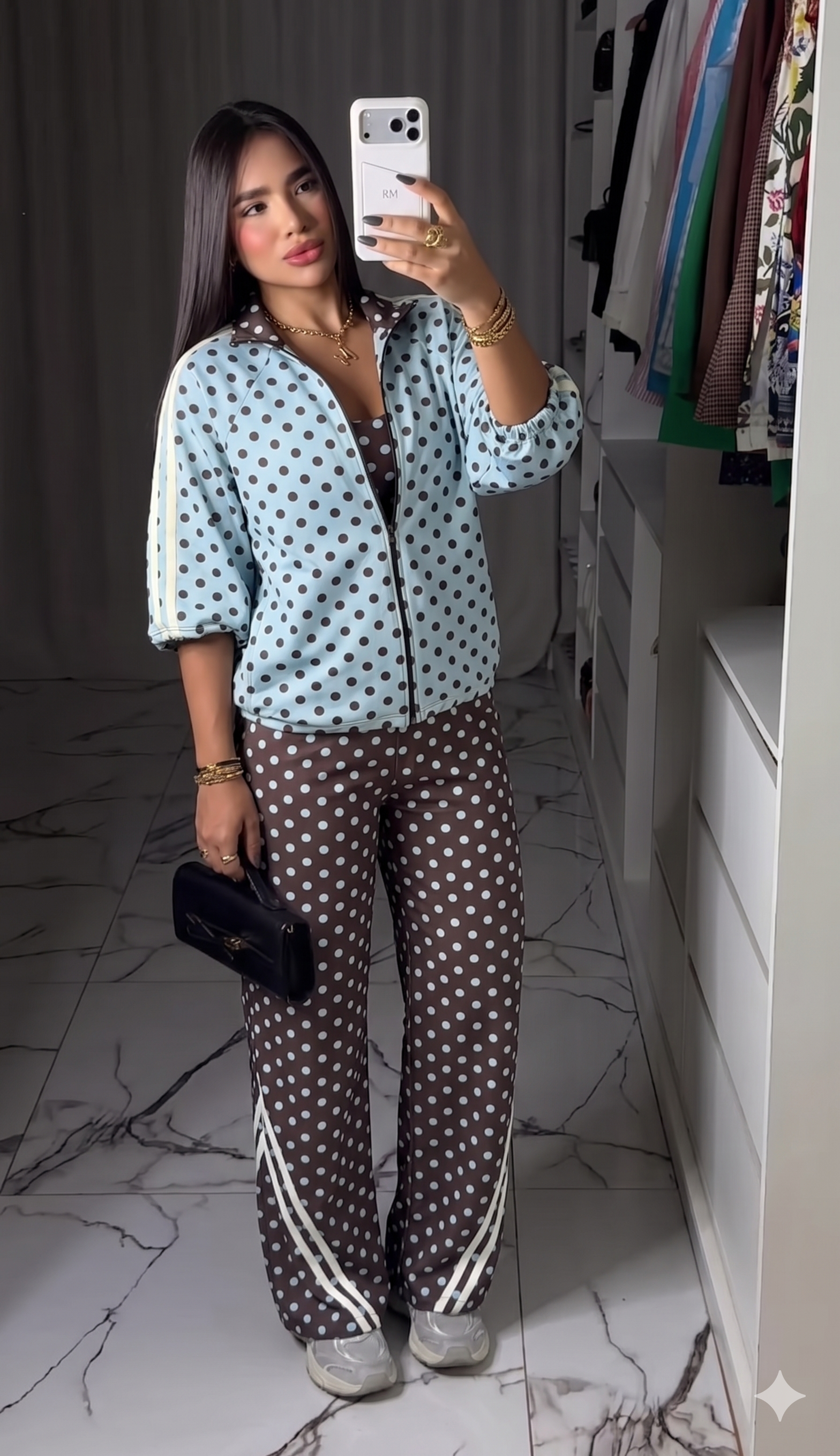 SET VIAJERO LUNARES AZUL