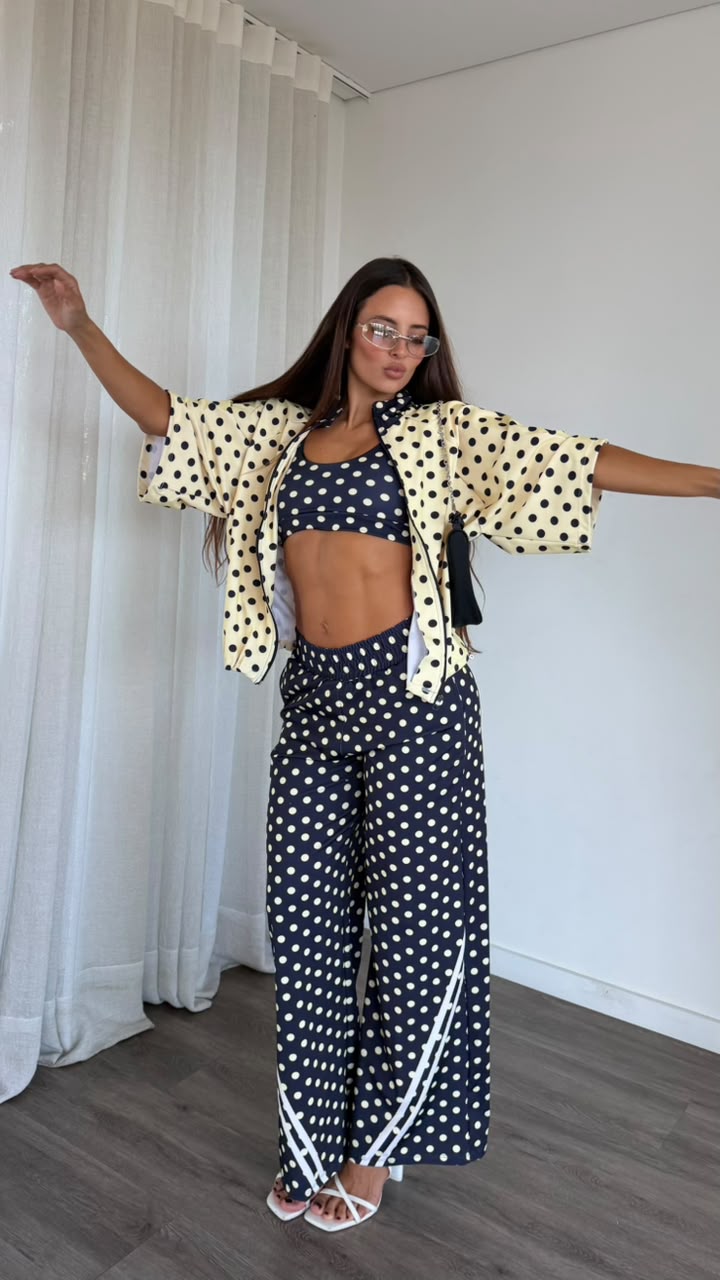 SET VIAJERO LUNARES AMARILLO
