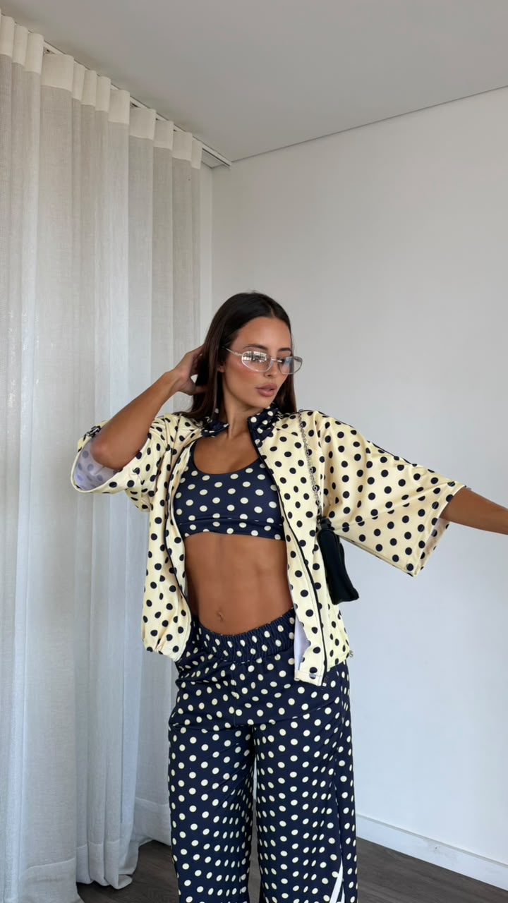SET VIAJERO LUNARES AMARILLO